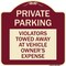 Signmission Private Parking Violators Towed Away Vehicle Owners Expense Alum Sign, 18" L, 18" H, BU-1818-23259 A-DES-BU-1818-23259 - alternate 1